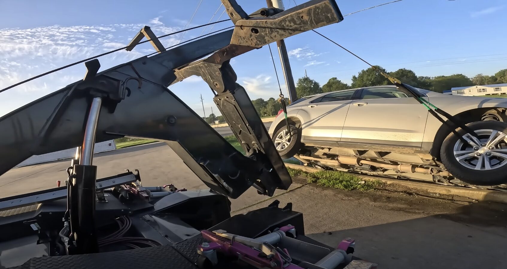 Secure vehicle storage facility after emergency towing service